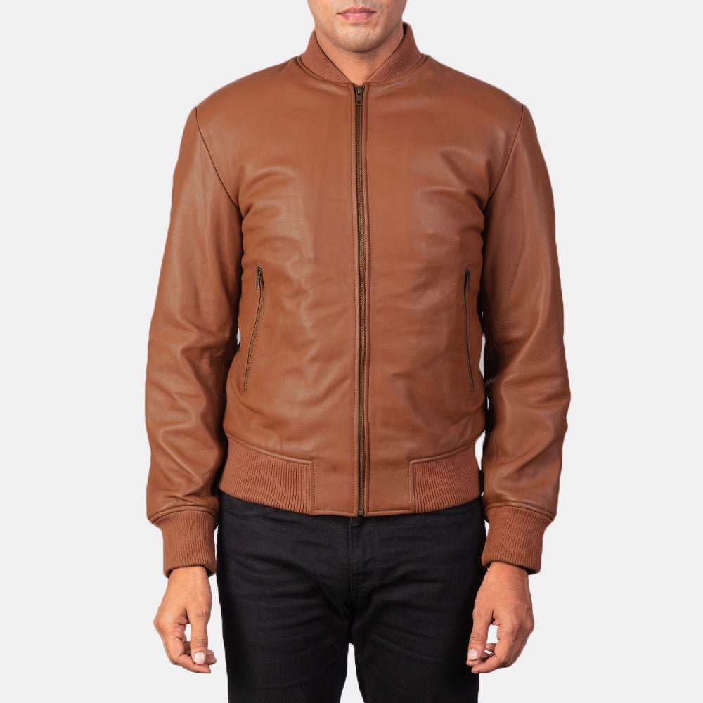 Shane Brown Leather Bomber Jacket - Vox Leather