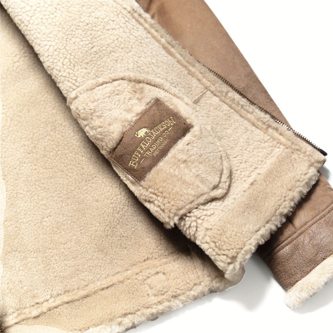 Shearling Leather Bomber Jacket - Vox Leather