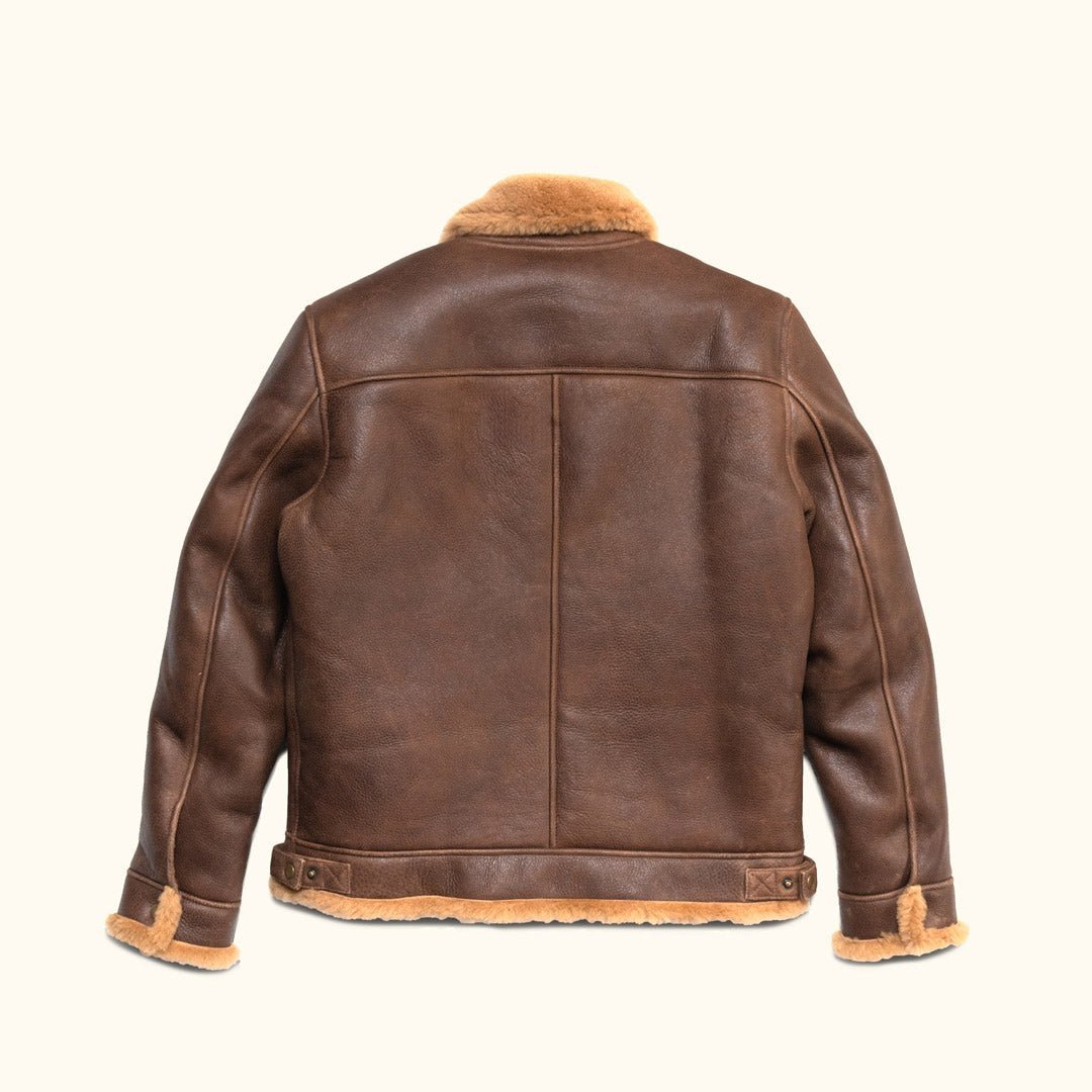 Shearling Leather Bomber Jacket - Vox Leather