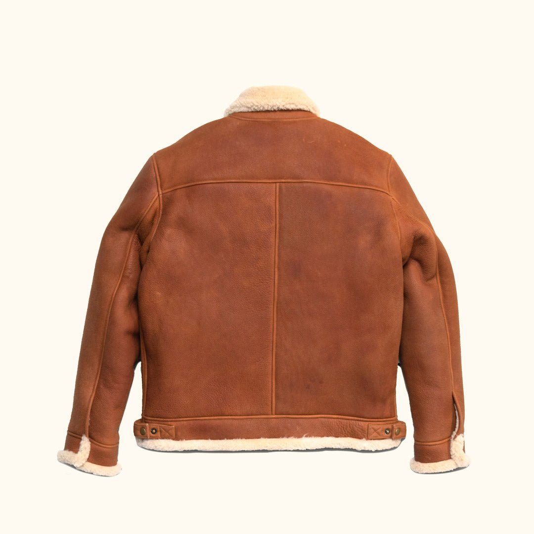 Shearling Leather Bomber Jacket - Vox Leather