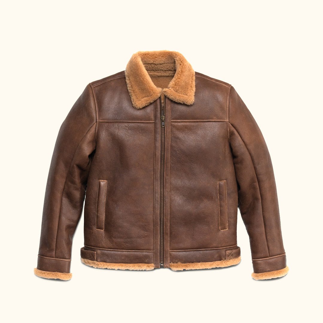 Shearling Leather Bomber Jacket - Vox Leather