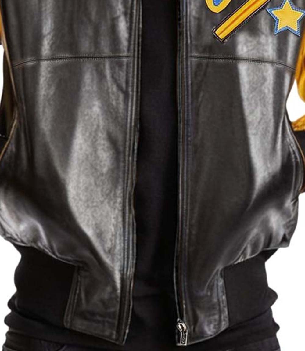 Soda Club Yellow Black Leather Jacket - Vox Leather