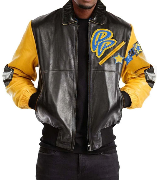 Soda Club Yellow Black Leather Jacket - Vox Leather