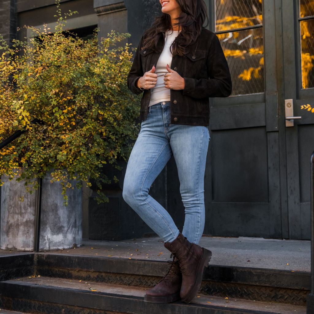 Suede Trucker Jacket | Chocolate - Rare Leather