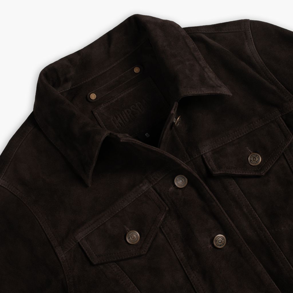 Suede Trucker Jacket | Chocolate - Rare Leather