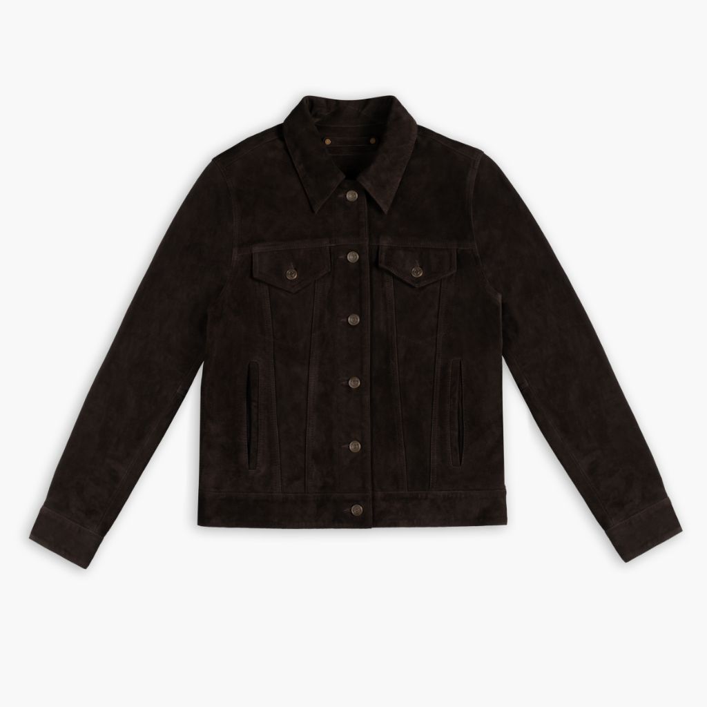 Suede Trucker Jacket | Chocolate - Rare Leather