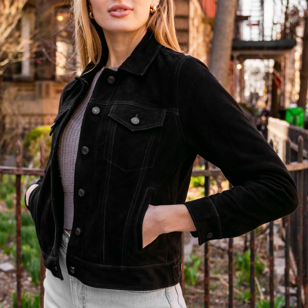 Suede Trucker Jacket - Vox Leather