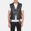 Sullivan Black Leather Biker Vest - Rare Leather