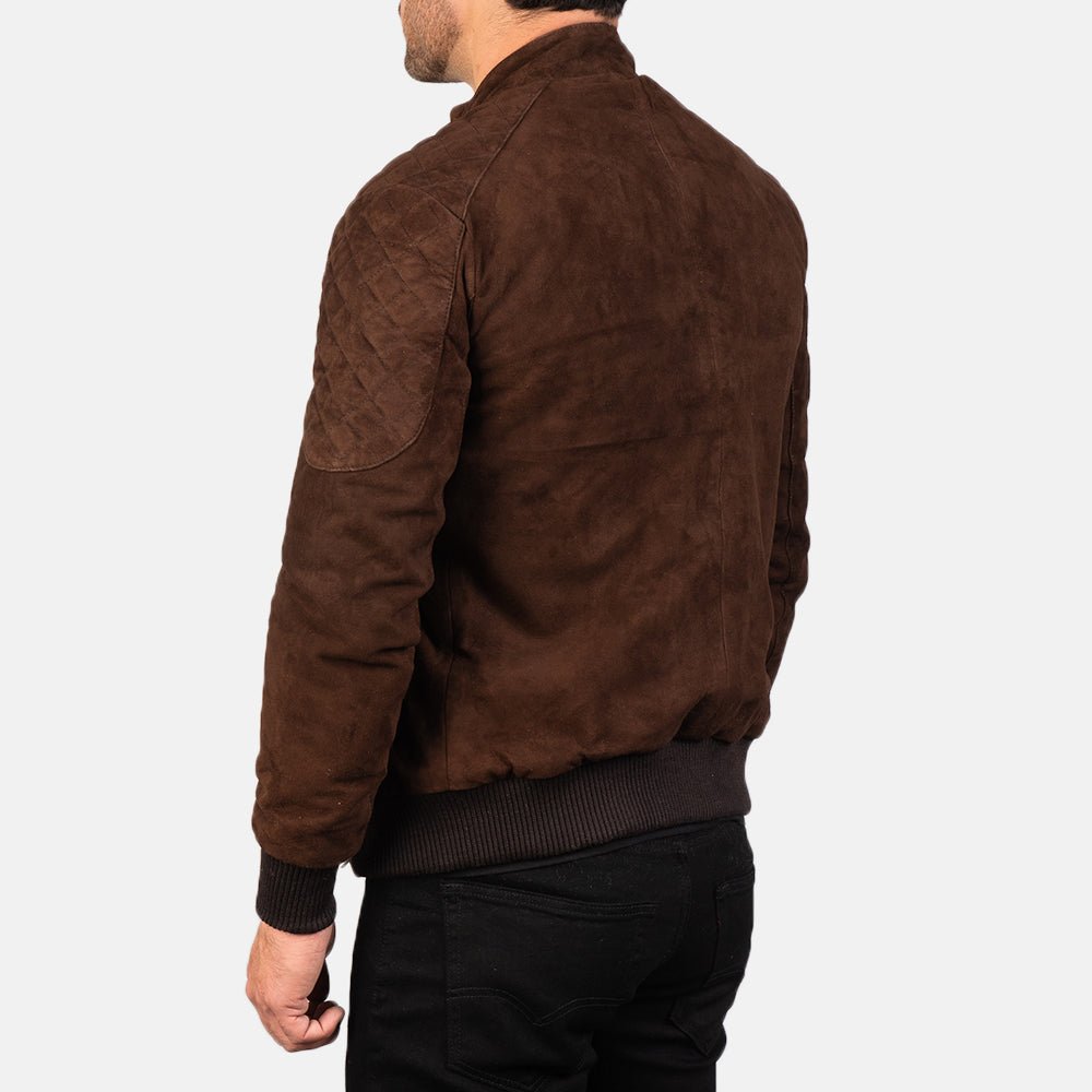 Sven Mocha Suede Bomber Jacket - Vox Leather