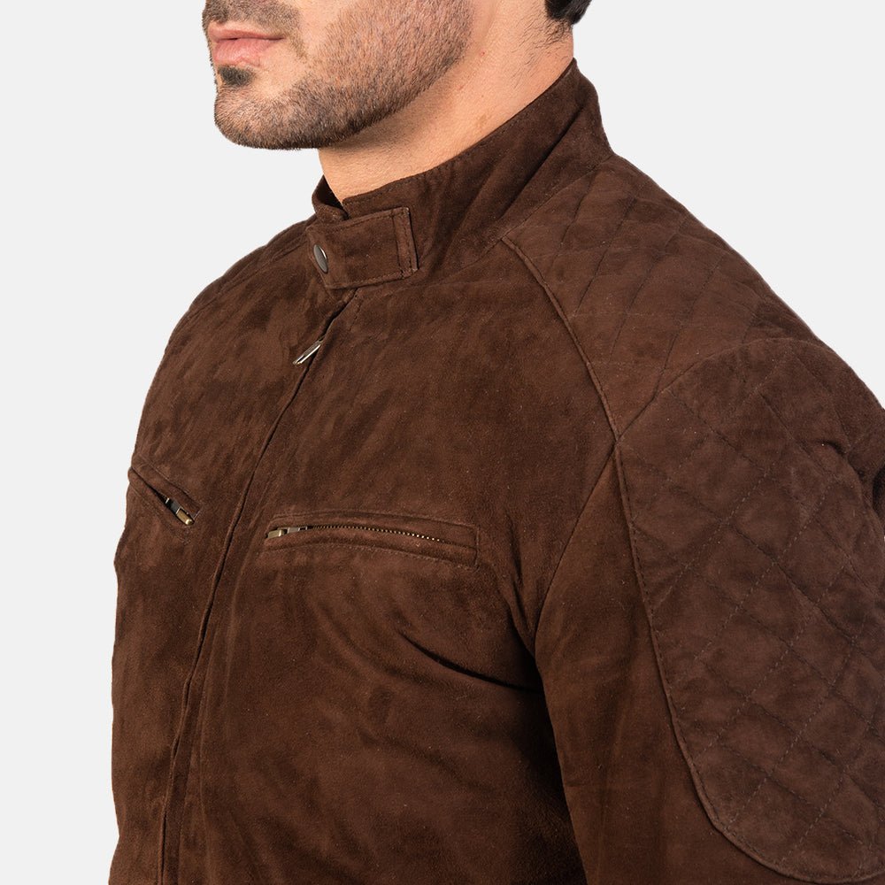 Sven Mocha Suede Bomber Jacket - Vox Leather