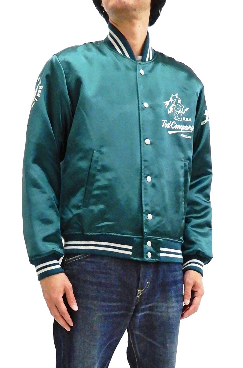 Tedman Men's Polyester Satin Varsity Jacket Custom Baseball Jacket TBBJ-040 Green - Vox Leather