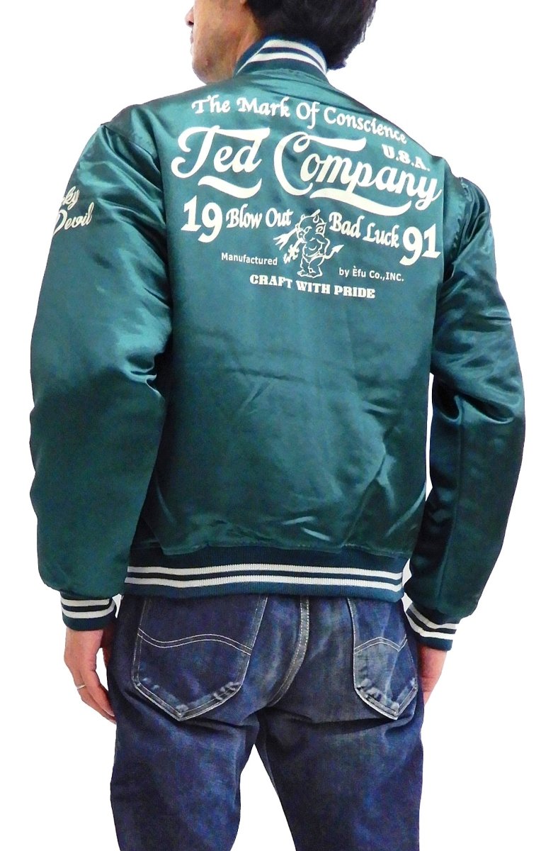 Tedman Men's Polyester Satin Varsity Jacket Custom Baseball Jacket TBBJ-040 Green - Vox Leather