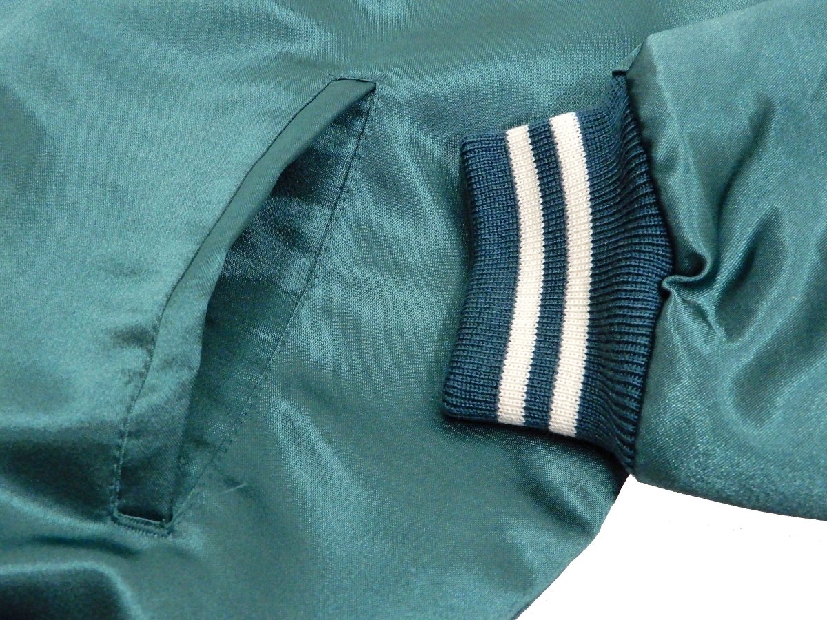 Tedman Men's Polyester Satin Varsity Jacket Custom Baseball Jacket TBBJ-040 Green - Vox Leather
