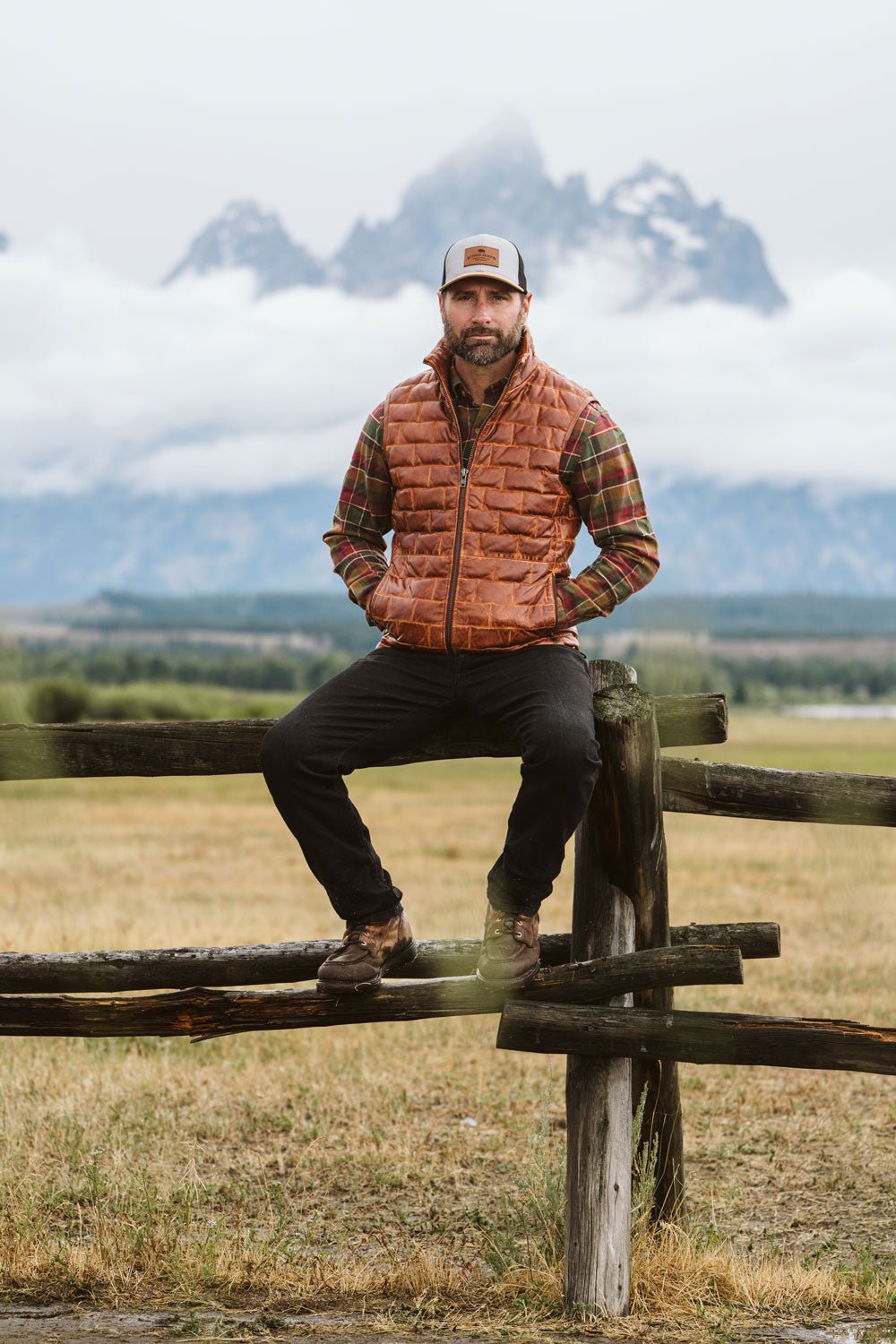 Teton Leather Light Down Vest - Rare Leather