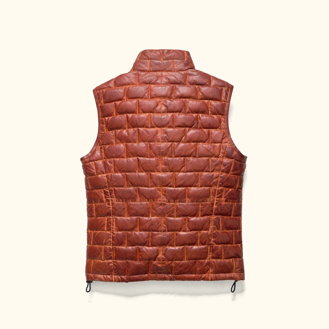 Teton Leather Light Down Vest - Rare Leather
