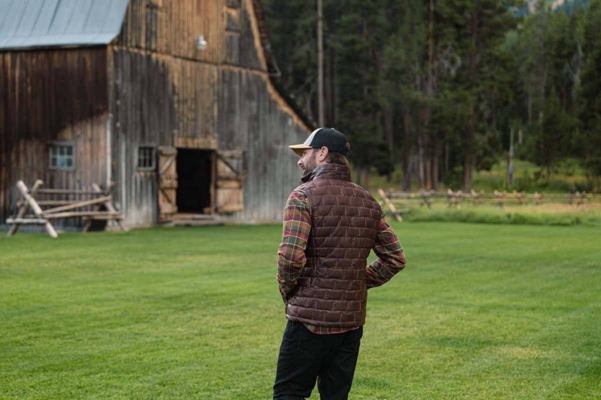 Teton Leather Light Down Vest - Vox Leather