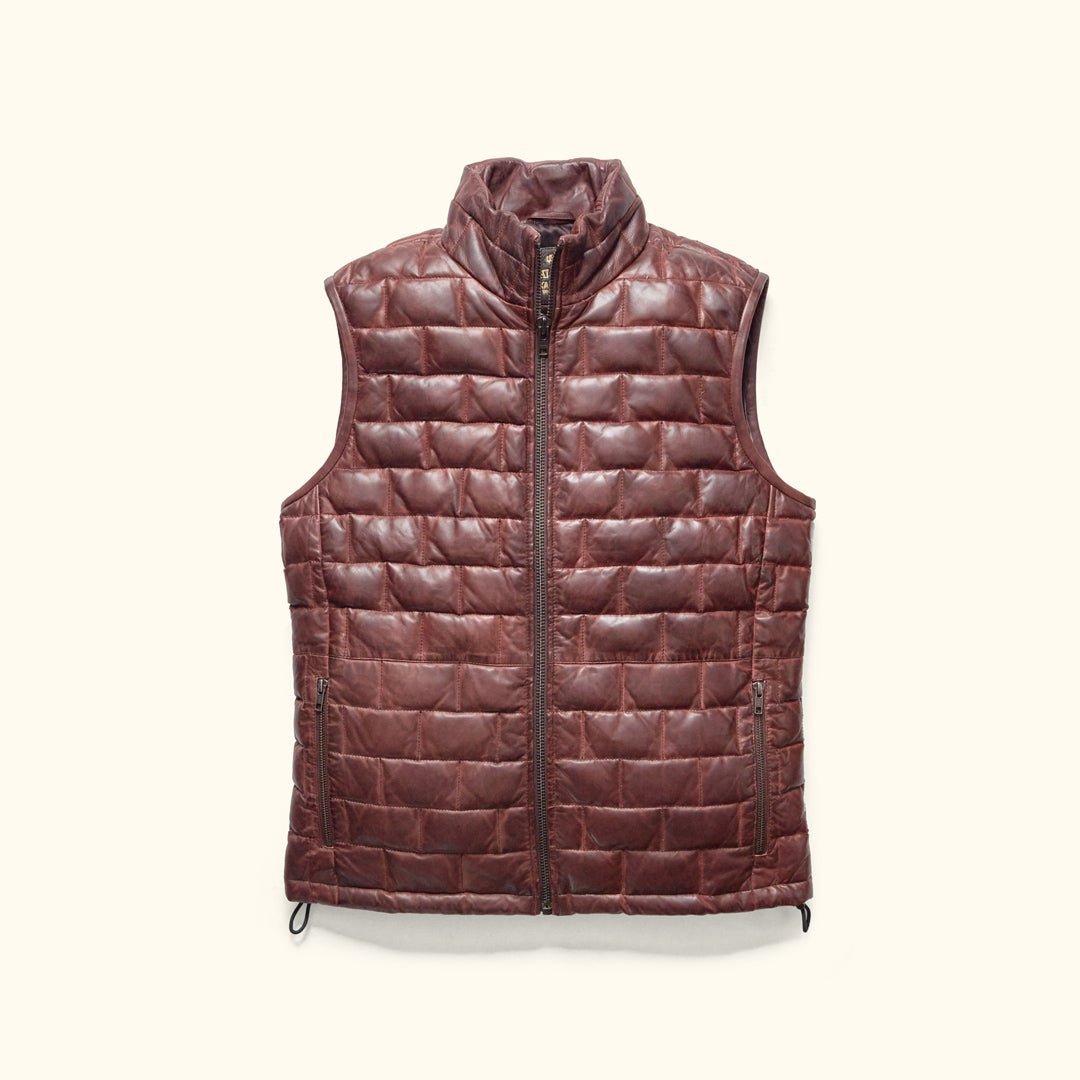 Teton Leather Light Down Vest - Vox Leather