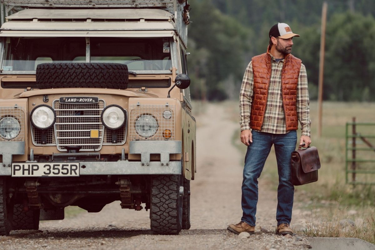 Teton Leather Light Down Vest - Vox Leather