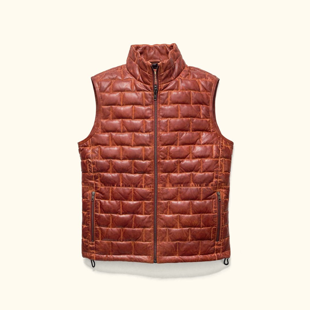 Teton Leather Light Down Vest - Vox Leather