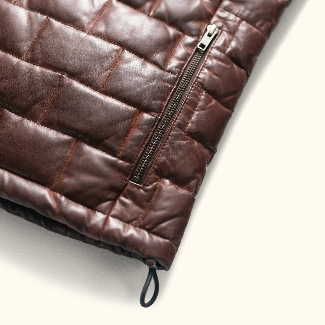 Teton Leather Light Down Vest - Vox Leather