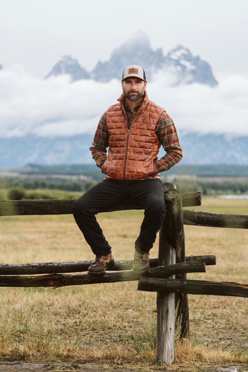 Teton Leather Light Down Vest - Vox Leather