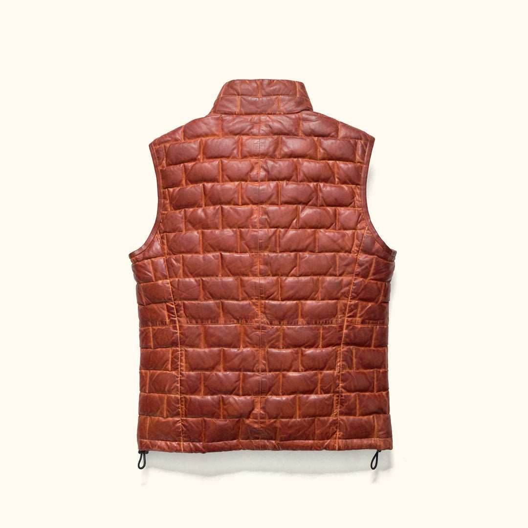 Teton Leather Light Down Vest - Vox Leather