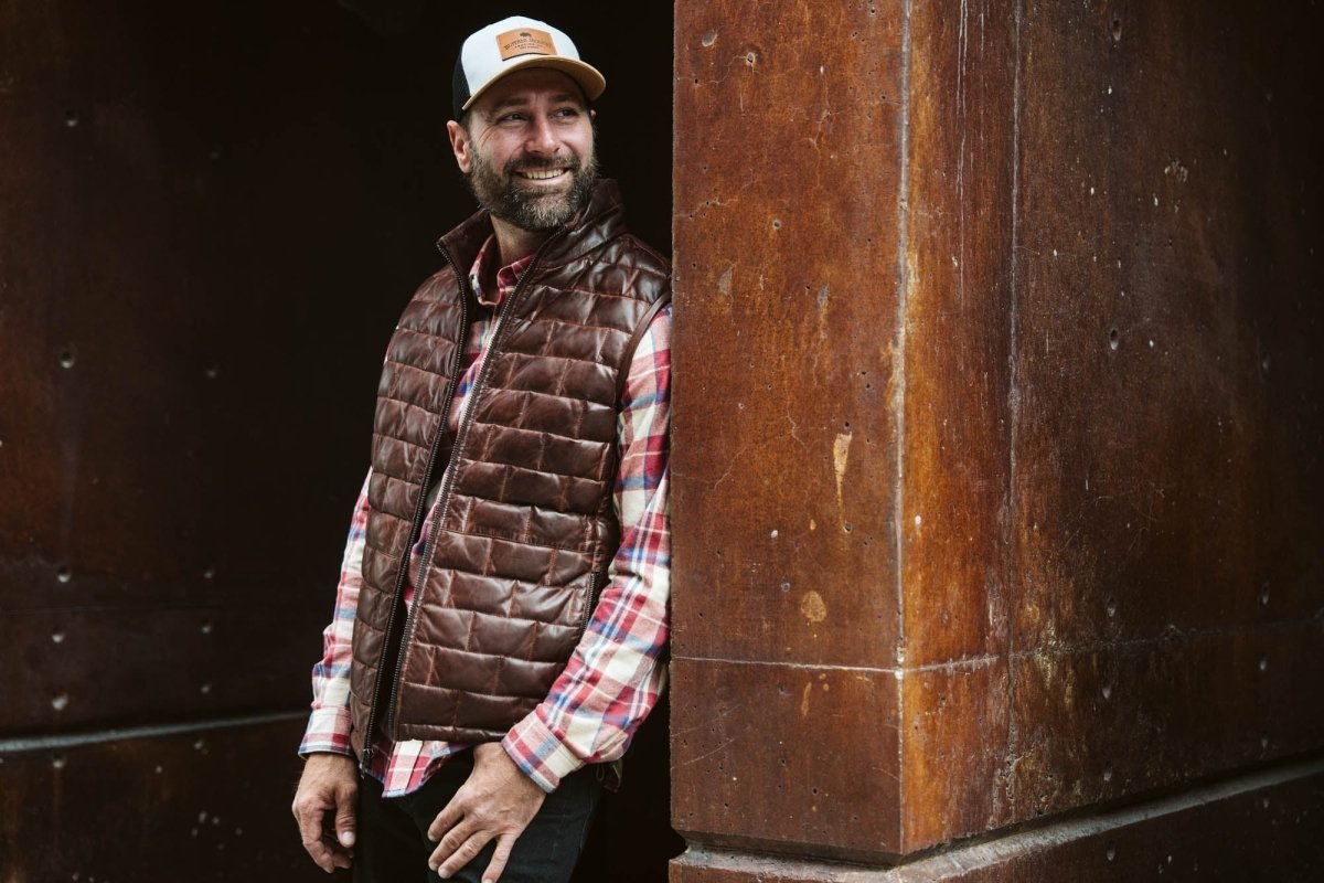 Teton Leather Light Down Vest - Vox Leather