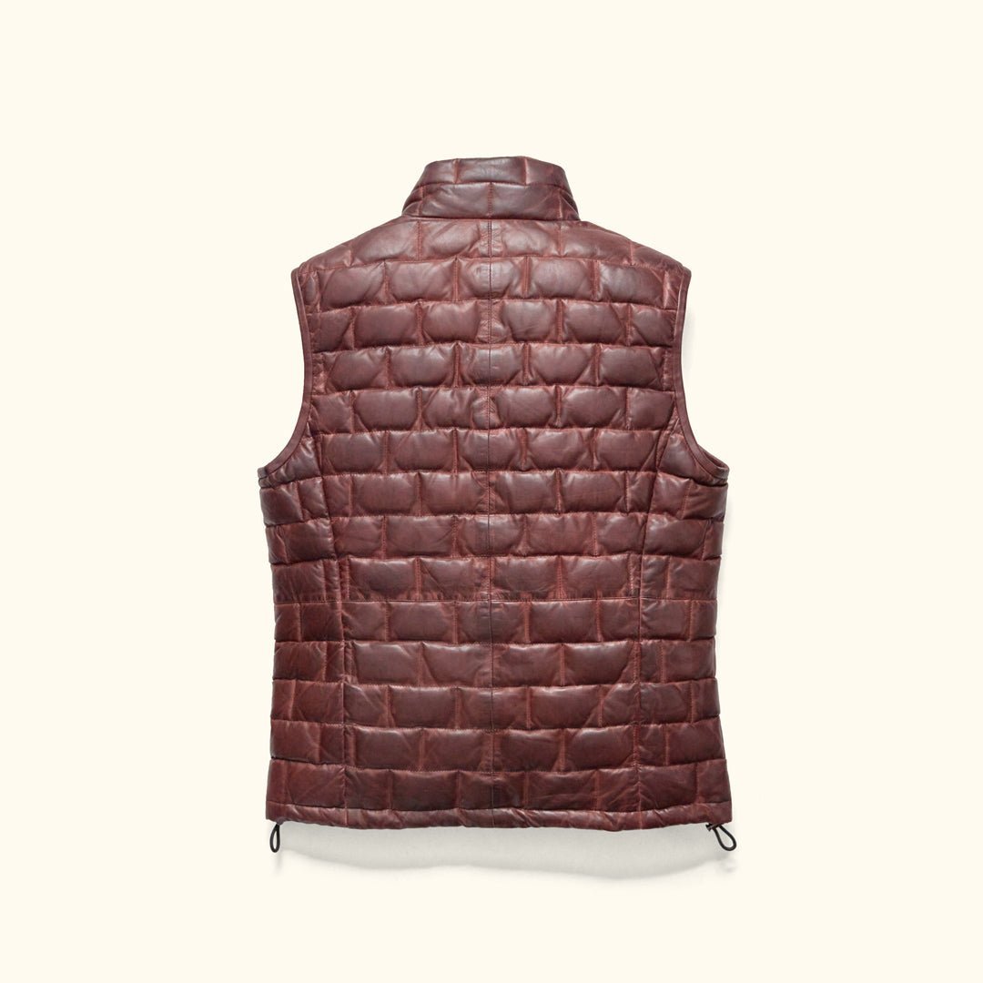Teton Leather Light Down Vest - Vox Leather