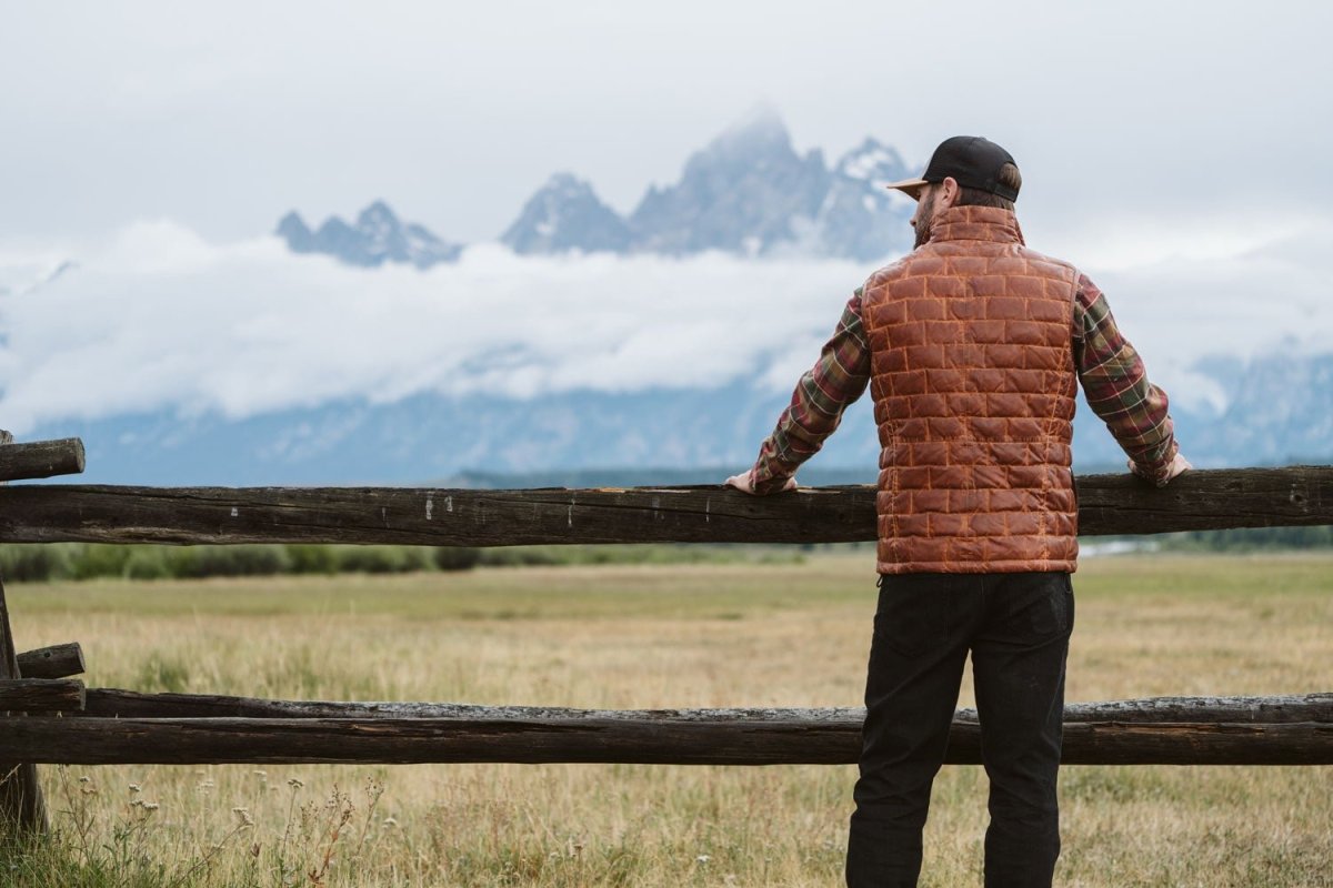 Teton Leather Light Down Vest - Vox Leather