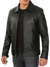 Thomas Men's Black Harrington Vintage Leather Jacket - Rare Leather