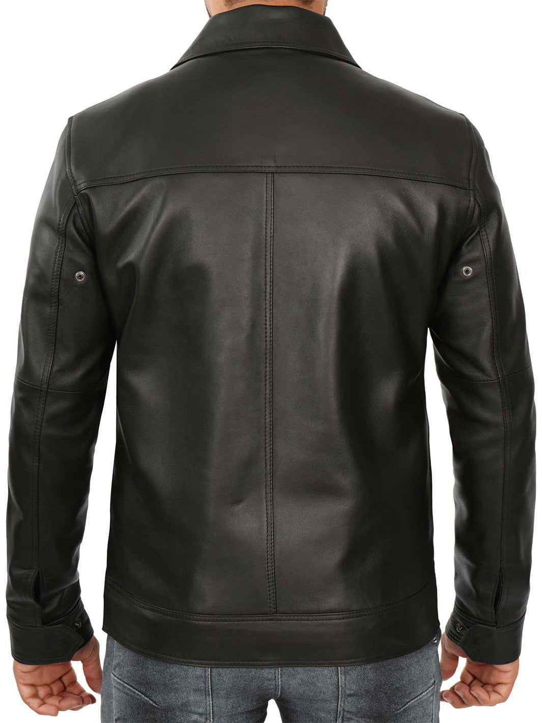 Thomas Men's Black Harrington Vintage Leather Jacket - Rare Leather