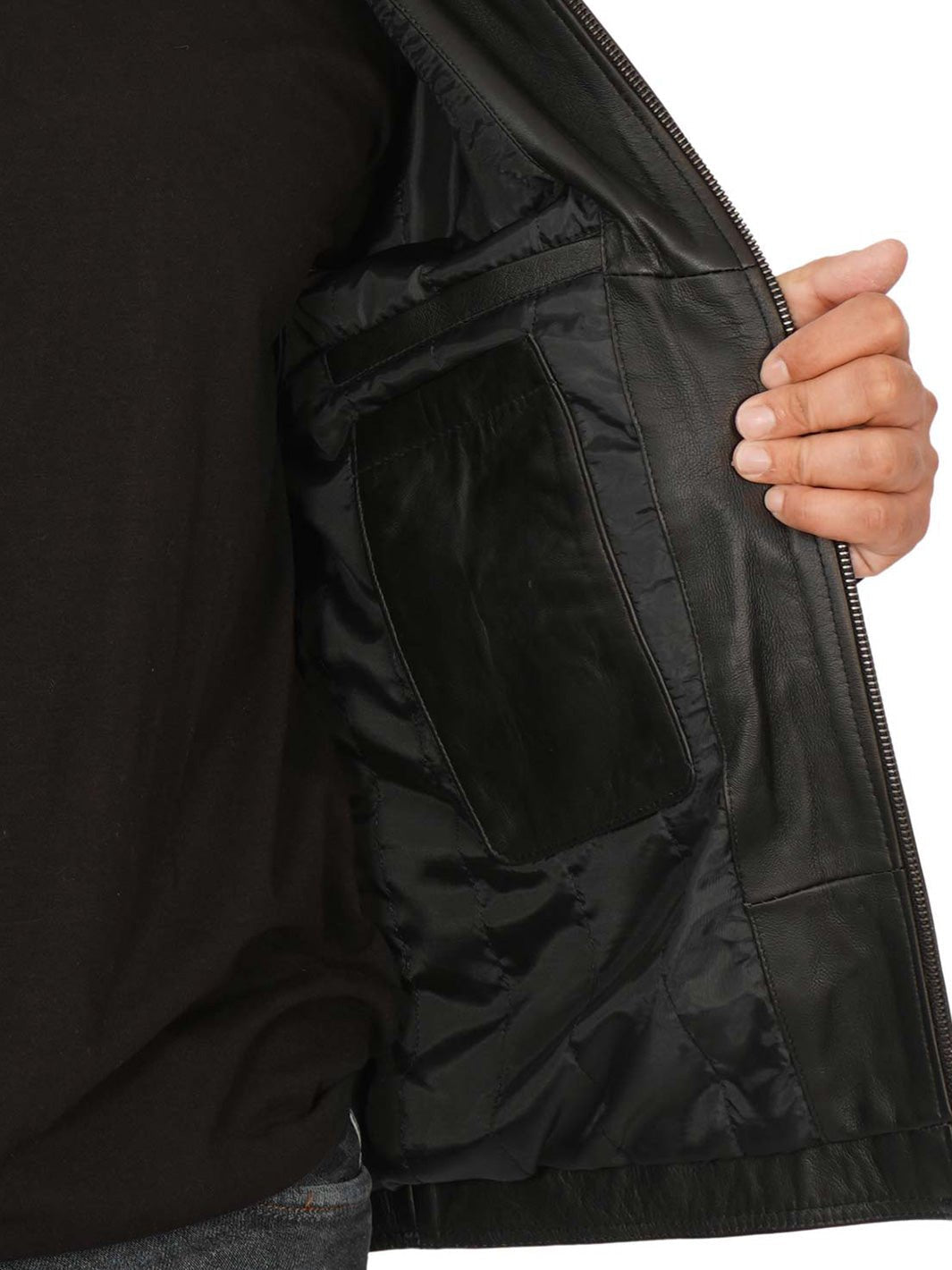 Thomas Men's Black Harrington Vintage Leather Jacket - Rare Leather