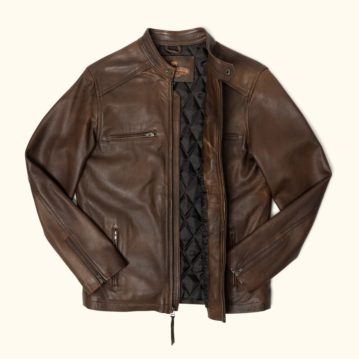 Thompson Leather Moto Jacket | Brown - Rare Leather