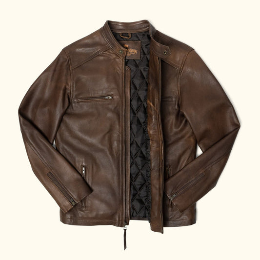 Thompson Leather Moto Jacket | Brown - Rare Leather