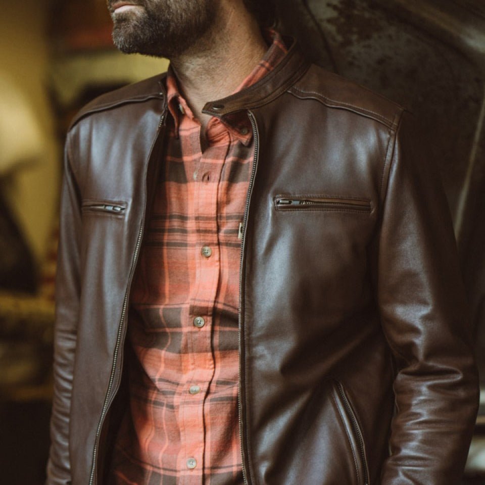 Thompson Leather Moto Jacket | Brown - Rare Leather