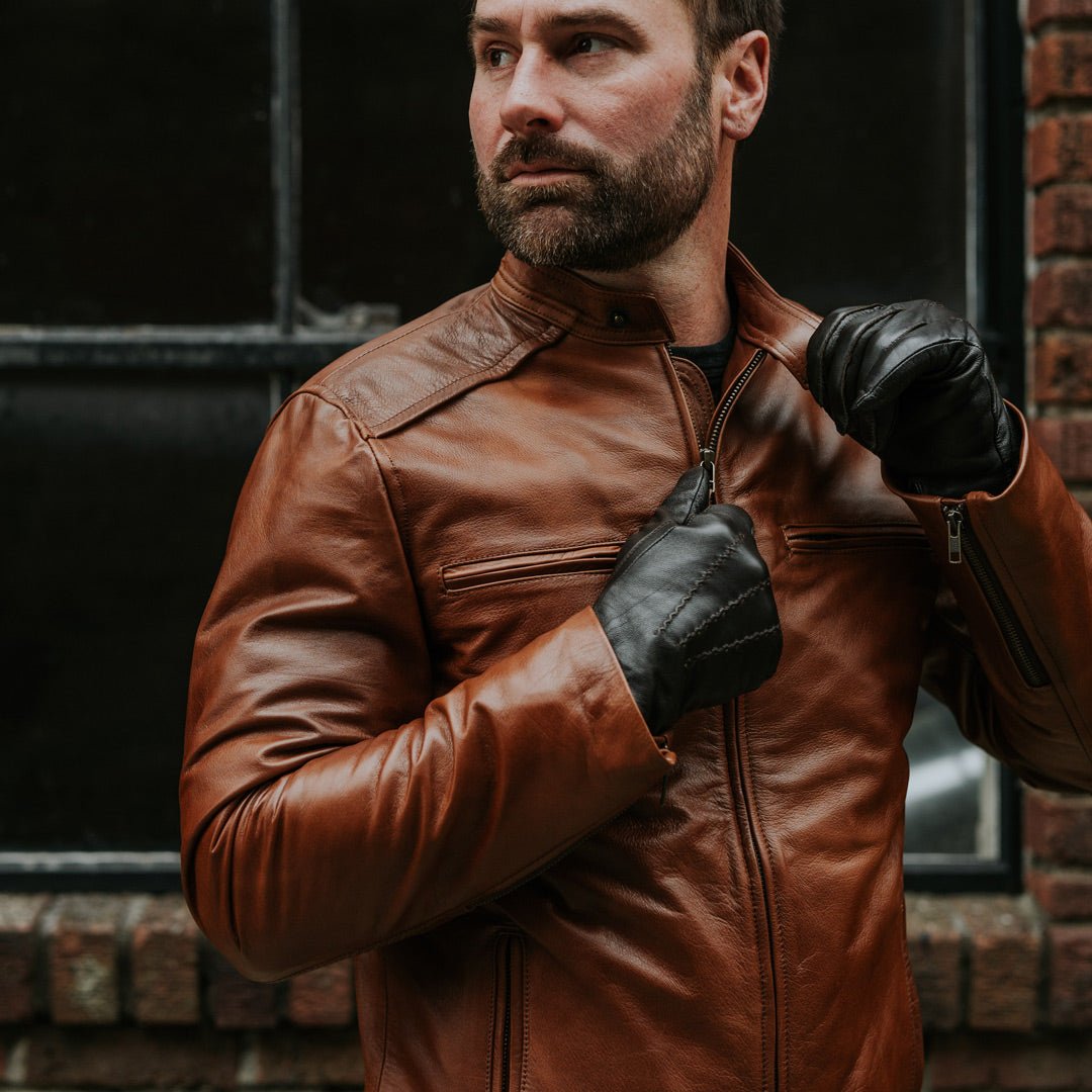 Thompson Leather Moto Jacket | Whiskey Brown - Rare Leather