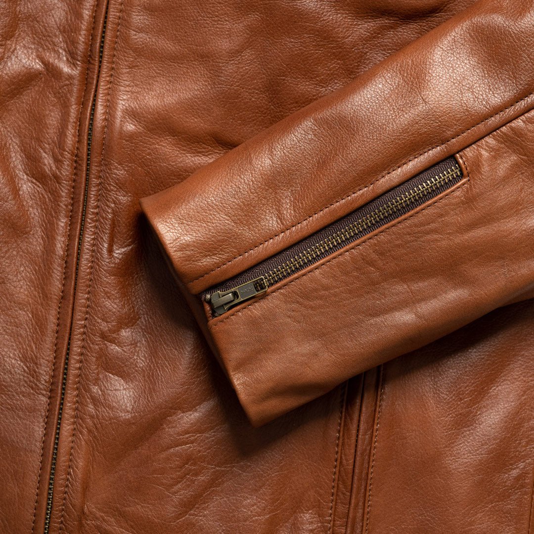 Thompson Leather Moto Jacket | Whiskey Brown - Rare Leather