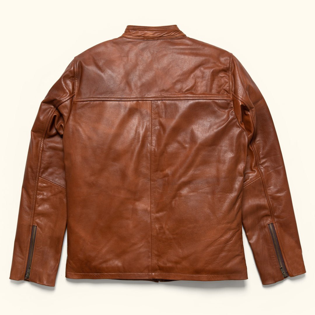 Thompson Leather Moto Jacket | Whiskey Brown - Vox Leather