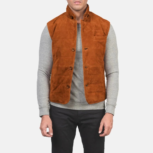 Tony Brown Suede Vest - Vox Leather