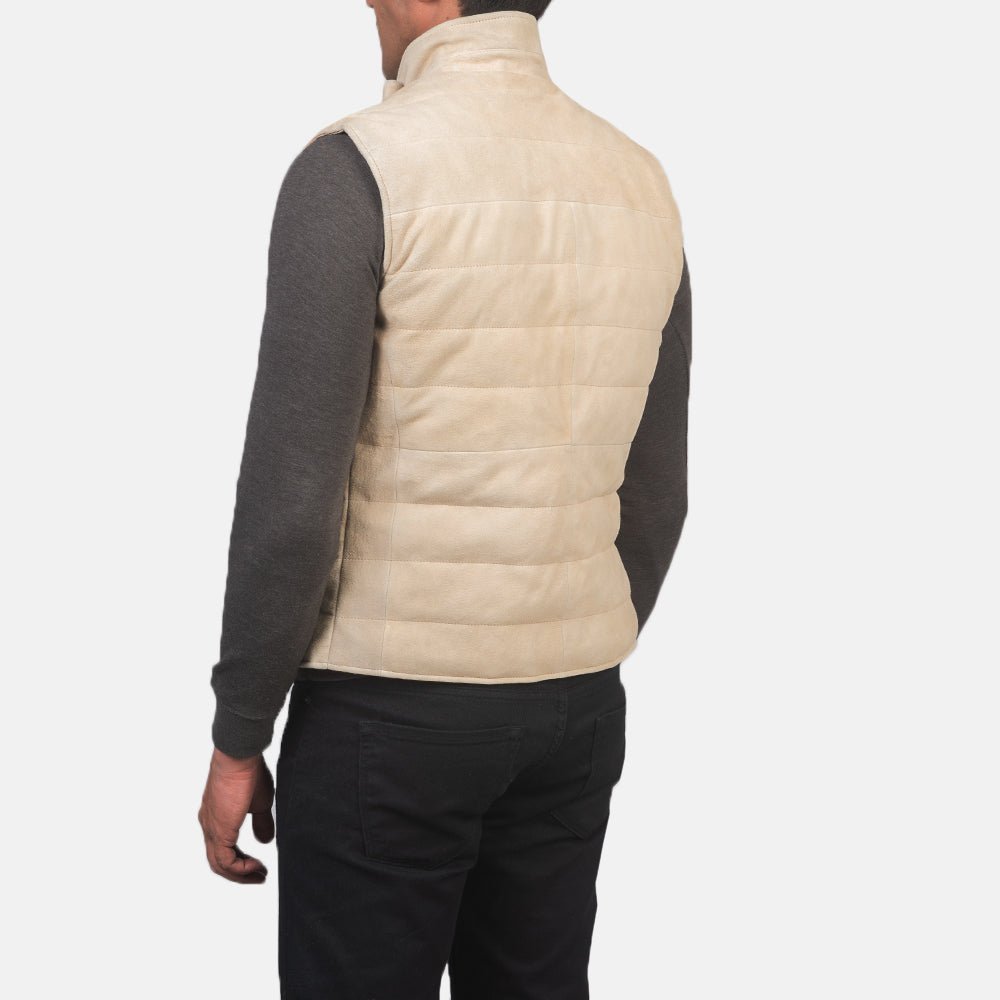 Tony Off-White Suede Vest - Vox Leather