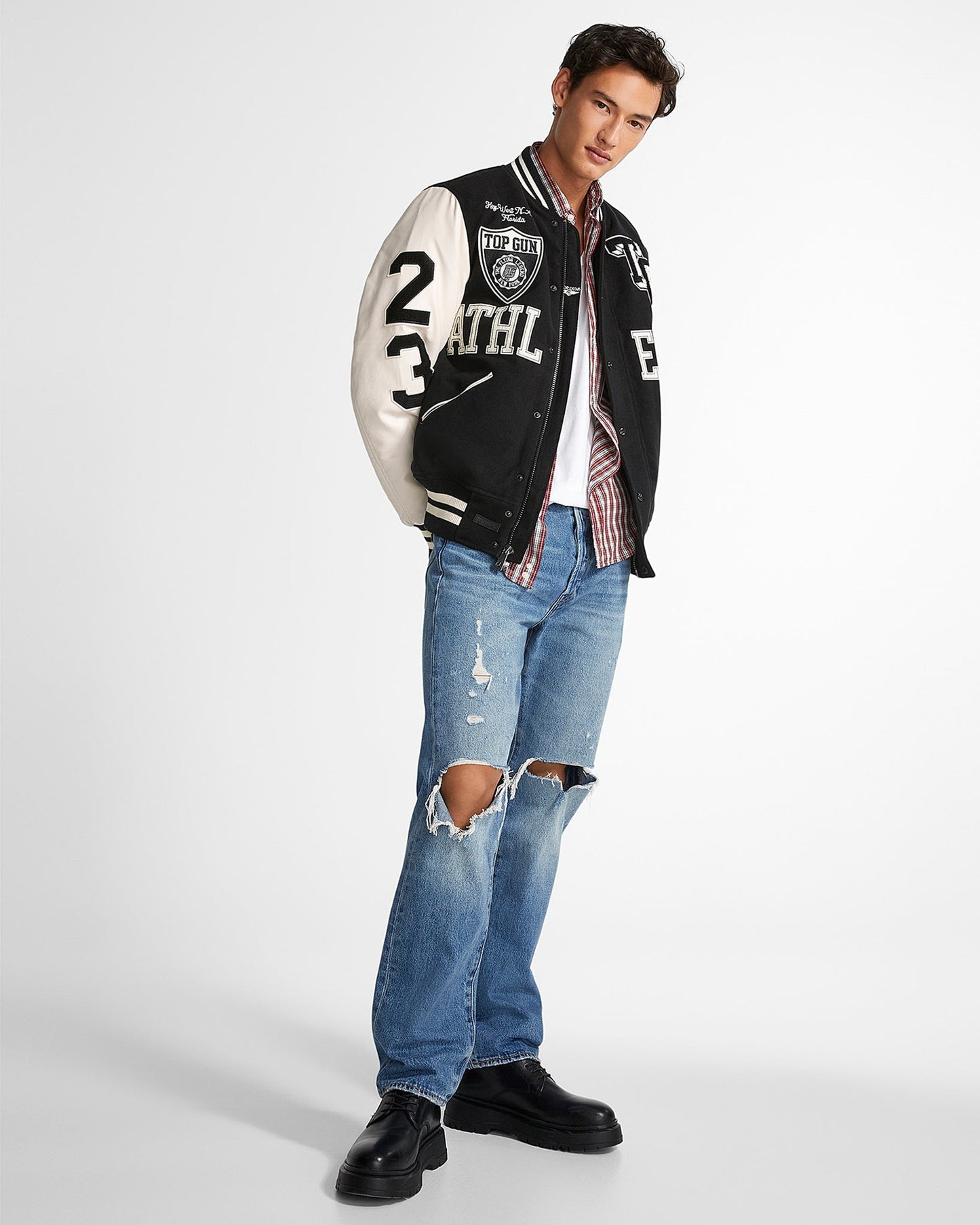 TOP GUN "ATHLETIC DIVISION" VARSITY JACKET - Rare Leather
