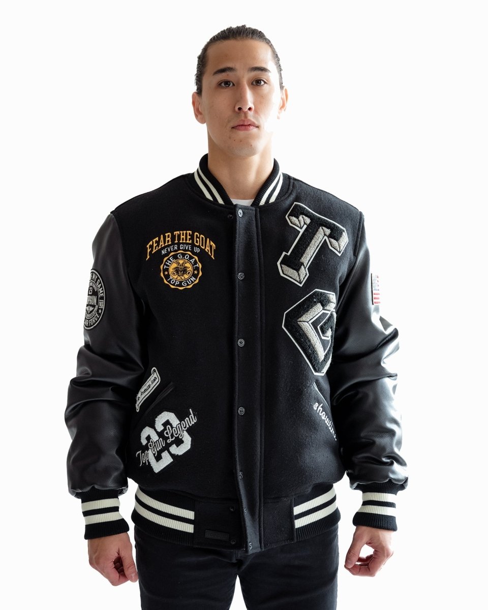 TOP GUN "BEAR GOAT" VARSITY JACKET - Vox Leather