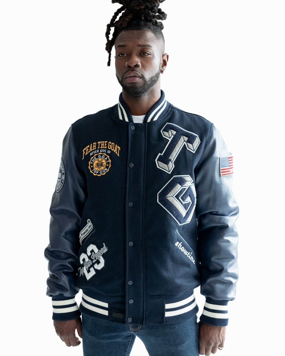 TOP GUN "BEAR GOAT" VARSITY JACKET - Vox Leather