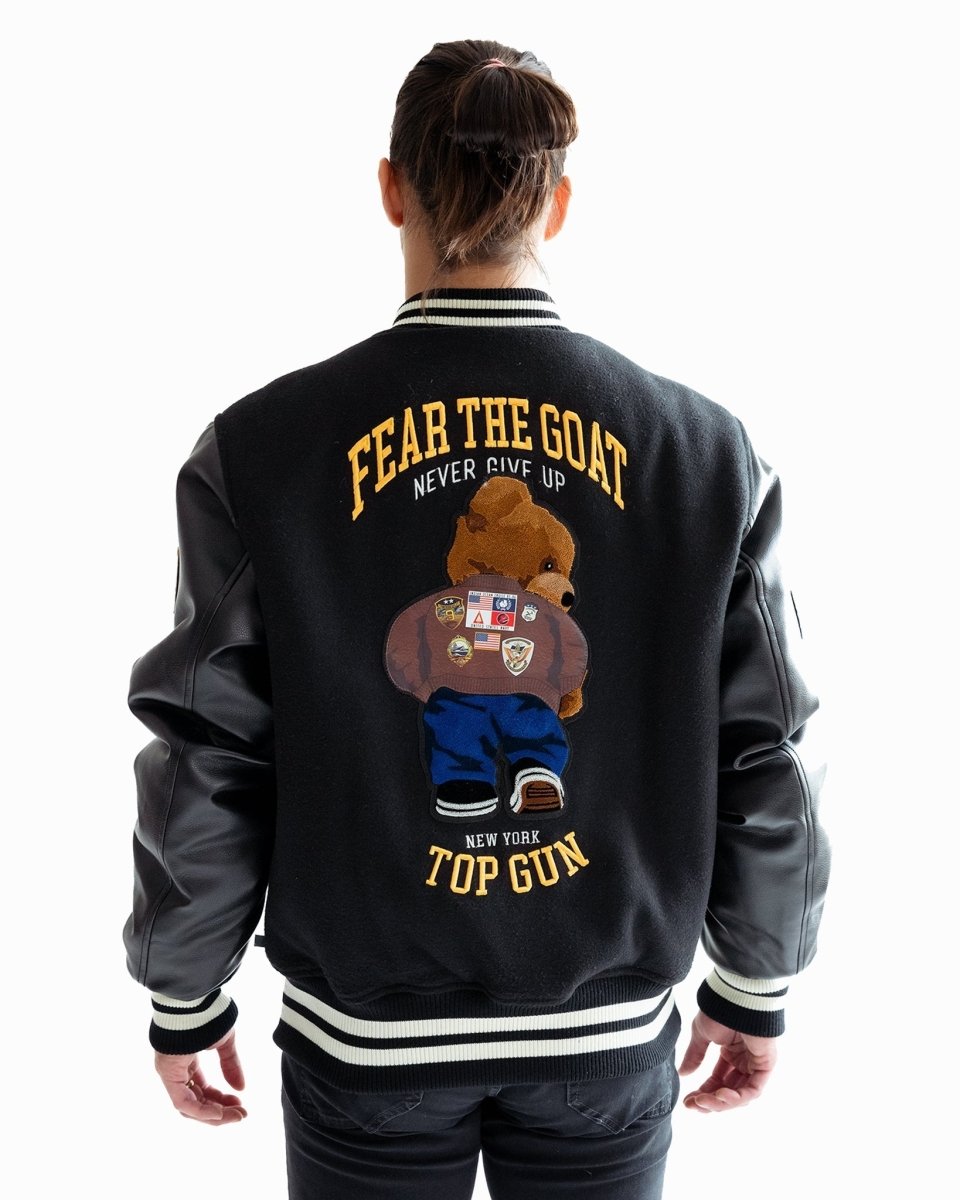 TOP GUN "BEAR GOAT" VARSITY JACKET - Vox Leather