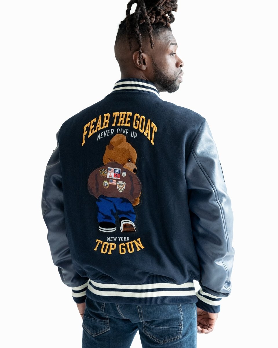 TOP GUN "BEAR GOAT" VARSITY JACKET - Vox Leather