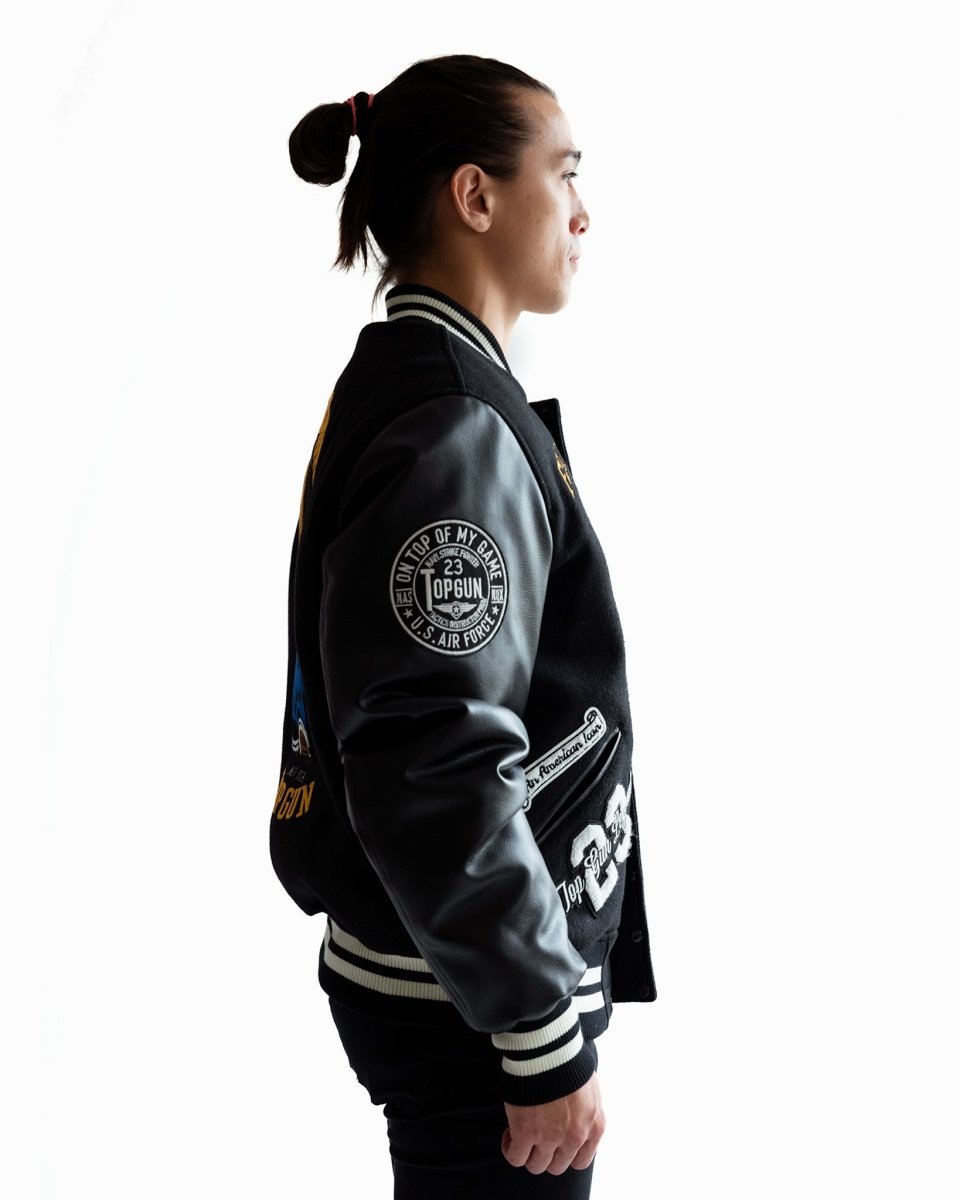 TOP GUN "BEAR GOAT" VARSITY JACKET - Vox Leather