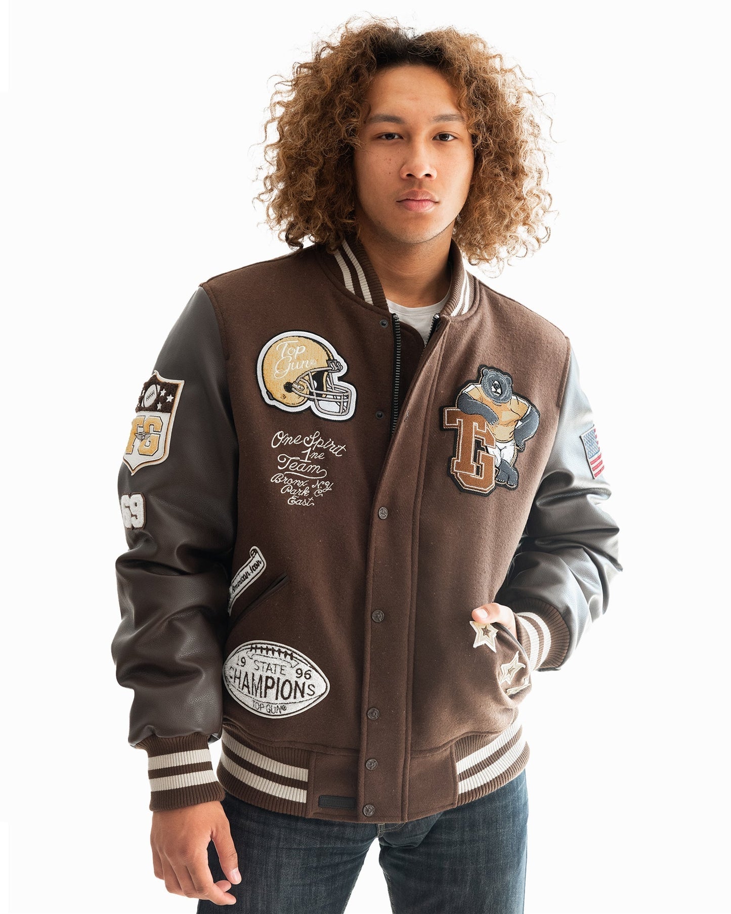 TOP GUN "BEARS" VARSITY JACKET - Rare Leather