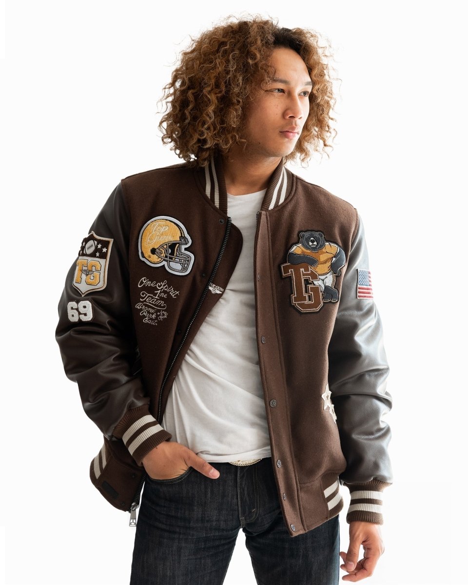 TOP GUN "BEARS" VARSITY JACKET - Vox Leather
