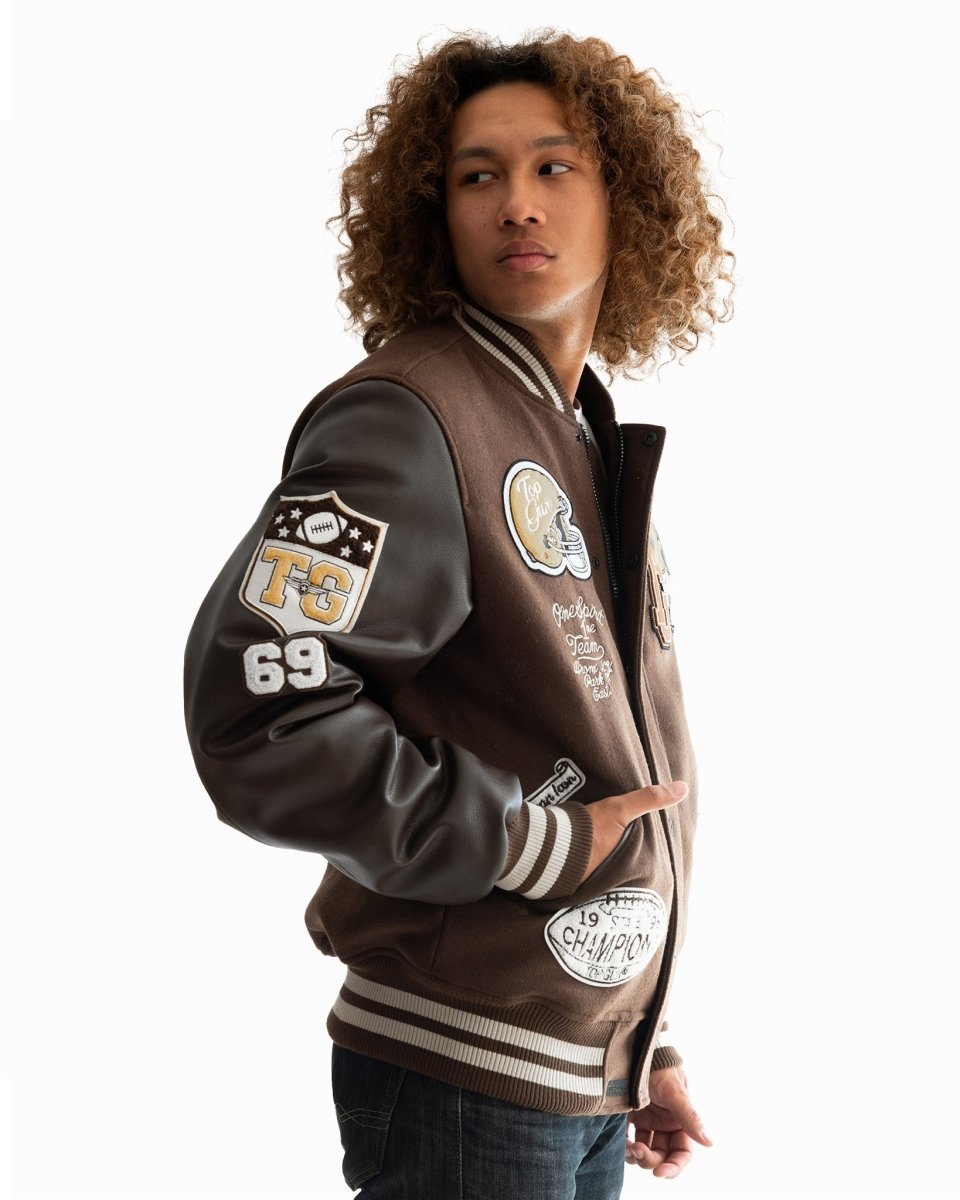 TOP GUN "BEARS" VARSITY JACKET - Vox Leather