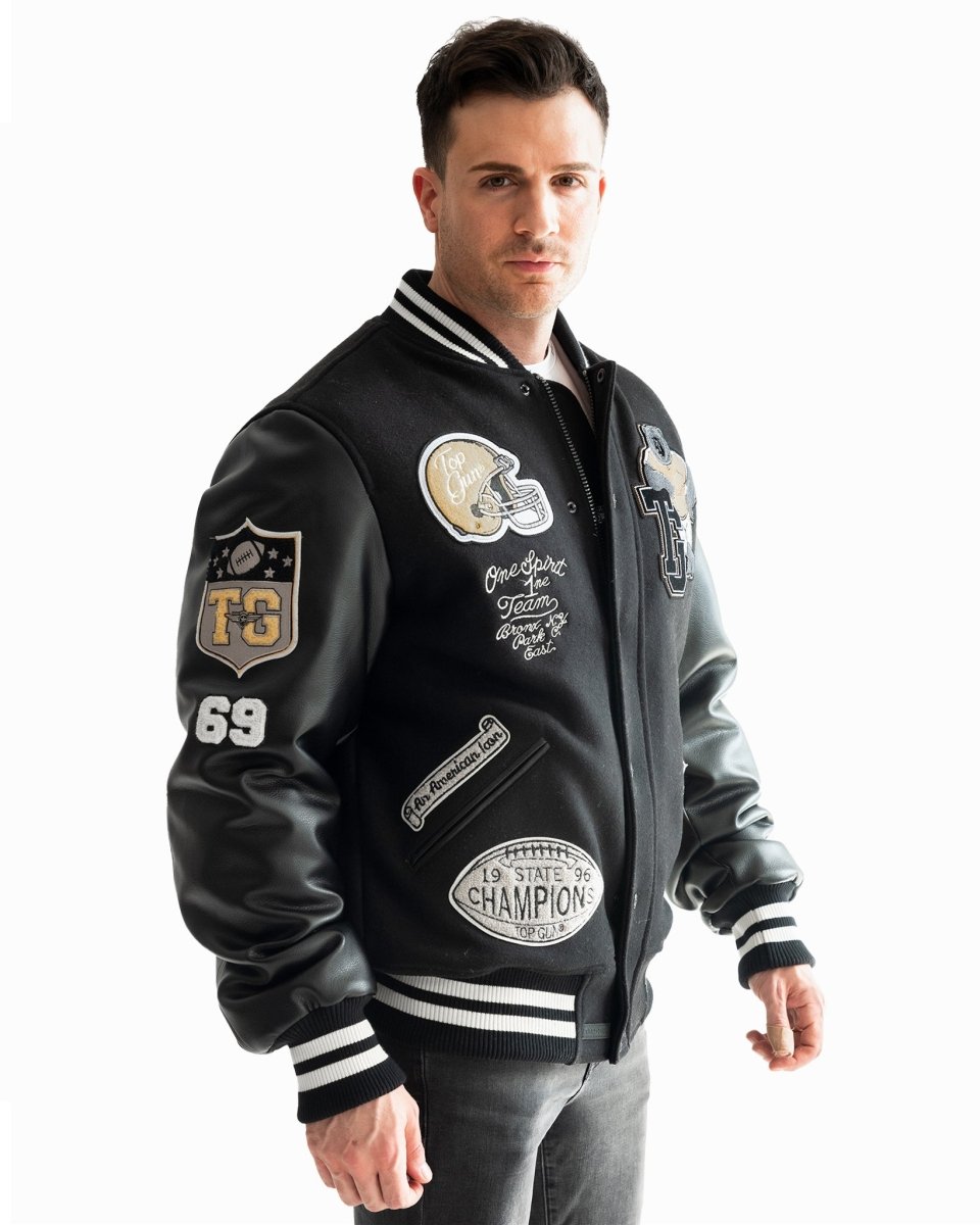 TOP GUN "BEARS" VARSITY JACKET - Vox Leather